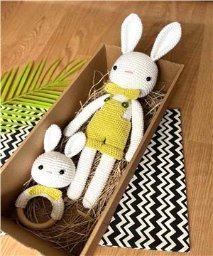 Amigurumi Tulumlu Tavşan Set